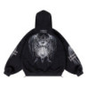 BAT 600GSM ZIP HOODIE BLACK