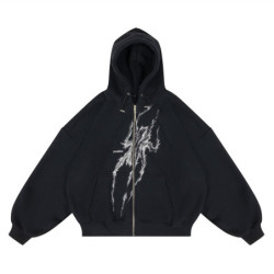 SPIDER ZIP HOODIE BLACK