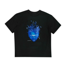 HEAD WITH FLAMES BLUE TEE