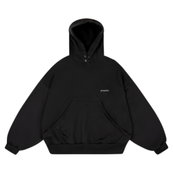 WIDE CUT BASIC HOODIE BLACK