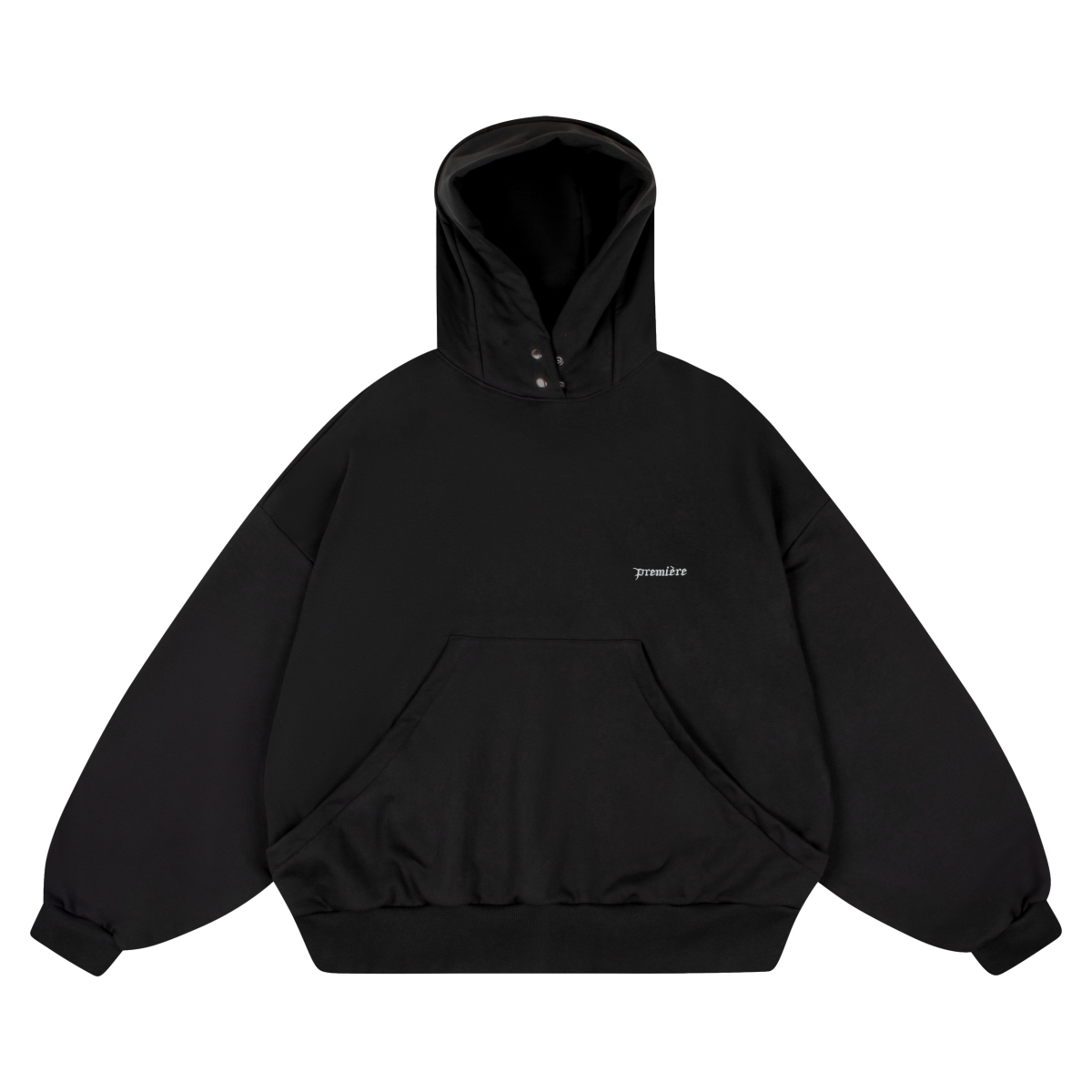 WIDE CUT BASIC HOODIE BLACK