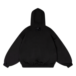 WIDE CUT BASIC HOODIE BLACK