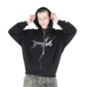 STRANGER ZIP HOODIE BLACK