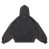 6 HOODIE DISTRESSED WASHED BLACK