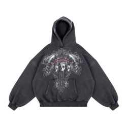 GOTHIC HOODIE WASHED BLACK
