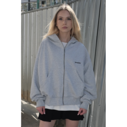 BASIC ZIP HOODIE GREY
