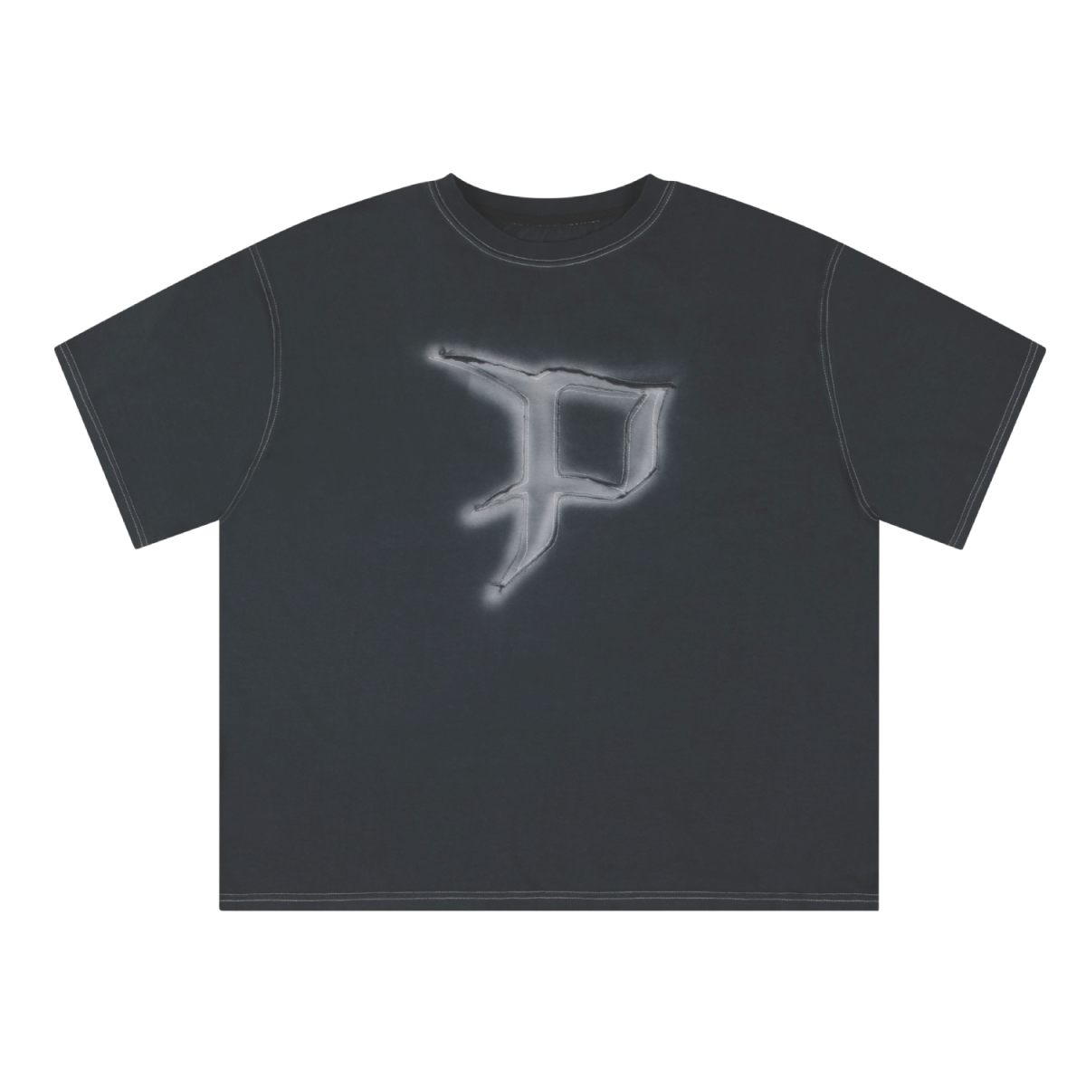 BIG P TEE WASHED BLACK