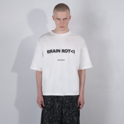 BRAIN ROT TEE OFF-WHITE