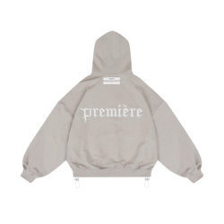 LOGO ZIP HOODIE BEIGE
