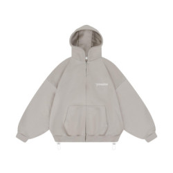 LOGO ZIP HOODIE BEIGE