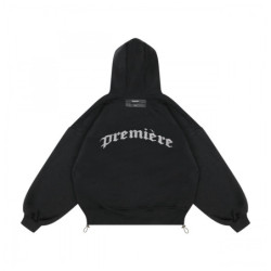 SPARKLE ZIP HOODIE BLACK