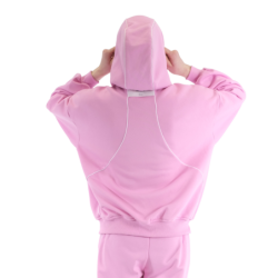 HELIX ZIP HOODIE BABY PINK