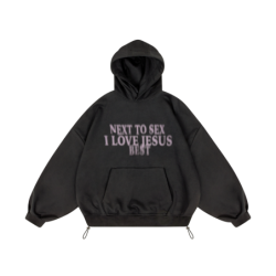 JESUS HOODIE PURPLE BLACK