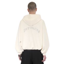 SPARKLE ZIP HOODIE CREAMY