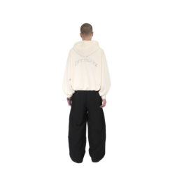 SPARKLE ZIP HOODIE CREAMY