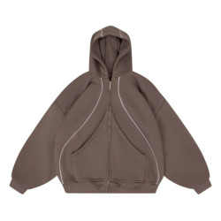 HELIX ZIP 600GSM HOODIE MOCHA MOUSSE